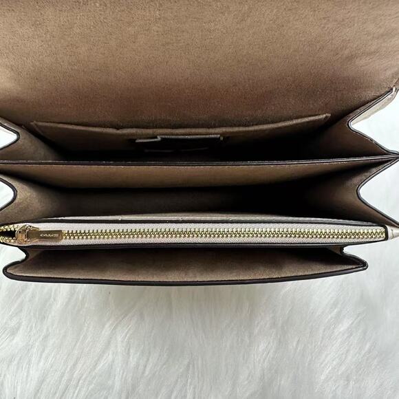 Coach Klare Crossbody Bag Crocodile-embossed Leather CC840 Gold/Chalk NWT - Picture 9 of 11